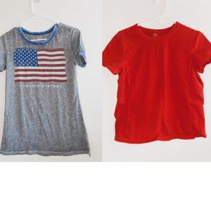 American Flag Shirt with matching red shirt BUNDLE